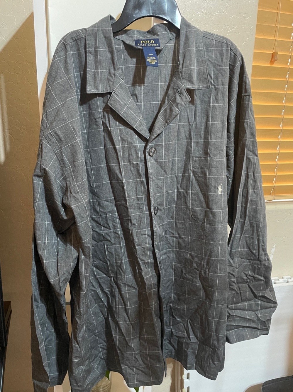Polo by Ralph Lauren Charcoal Gray Windowpane Button Jacket